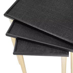 GDFStudio Eloam – Tables gigognes bohèmes en rotin et bois (lot de 3)