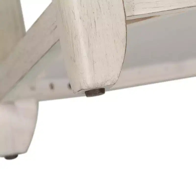 Liberty Furniture, Table d'appoint revisitée style ferme avec panier, blanc antique avec plateau couleur châtaigne