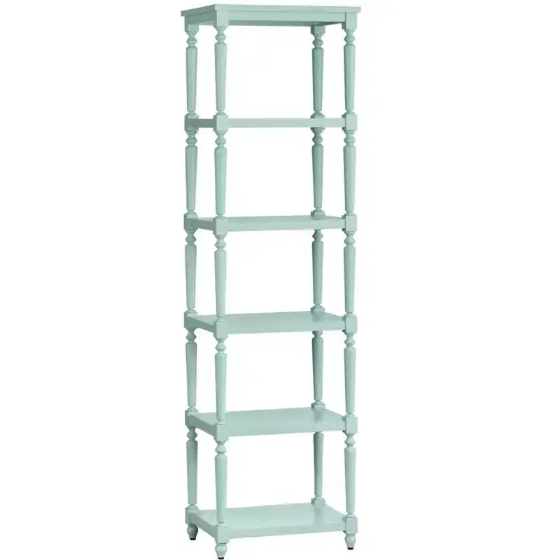 Crestview Collection 71.25 in. Blue Solid Wood 5 Shelf Etagere