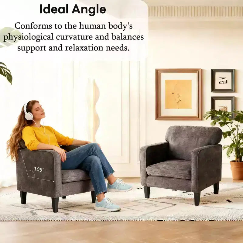 Chaise de lecture MAYEERTY avec accoudoir et dossier, fauteuil de salon confortable pour chambre à coucher, salle d'attente, salle de réception