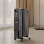 Chauffage au propane portable VEVOR, radiateur radiant 1500W avec double tube chauffant en U, protection contre la surchauffe, 3 réglages de chaleur, minuterie 24h, noir