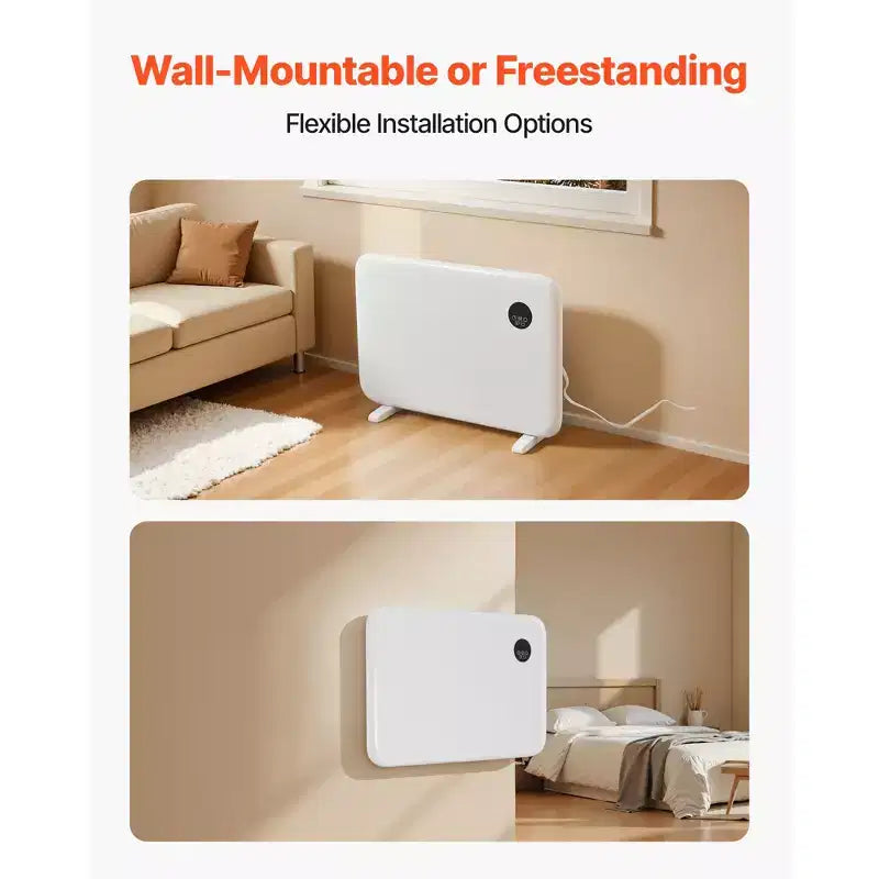 Panneau chauffant à convection VEVOR, radiateur électrique de 1500 W avec commande tactile, modèle portable sur pied ou mural, blanc