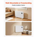 Panneau chauffant à convection VEVOR, radiateur électrique de 1500 W avec commande tactile, modèle portable sur pied ou mural, blanc