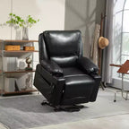 Fauteuil releveur électrique pour personnes âgées, canapé inclinable en similicuir avec massage vibrant et chauffage, télécommande, poches latérales