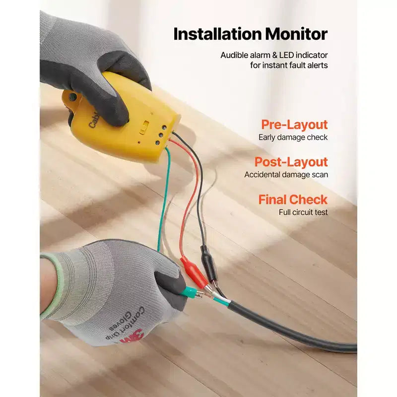 Kit de câble chauffant par le sol VEVOR 100 pi², système de chauffage électrique par rayonnement 120 V, avec thermostat intelligent et alarme, installation facile, noir