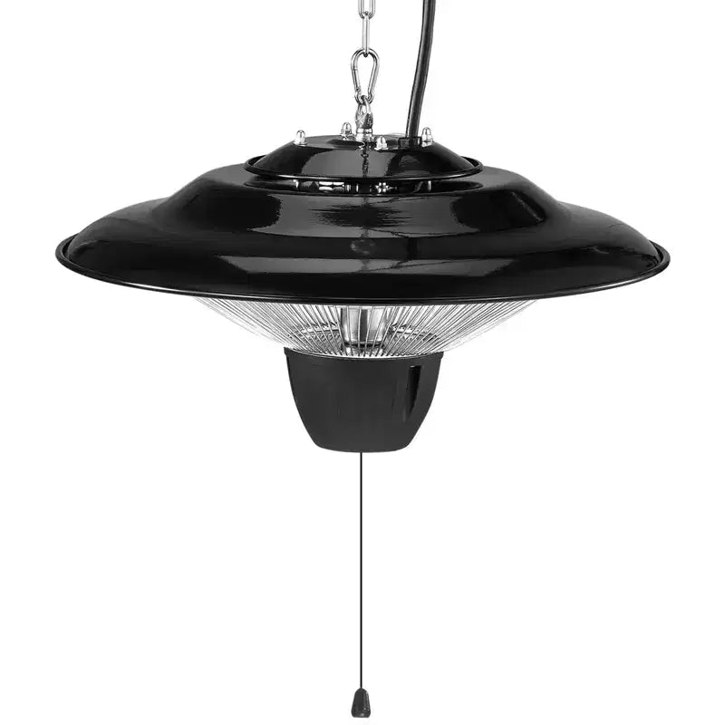 VEVOR Hanging Patio Heater, 1500W Electric Space Infrared Heater, IP34 Protection with 23.6 inch Pull Cord & Adjustable Chain, for Porch,Patio,Black