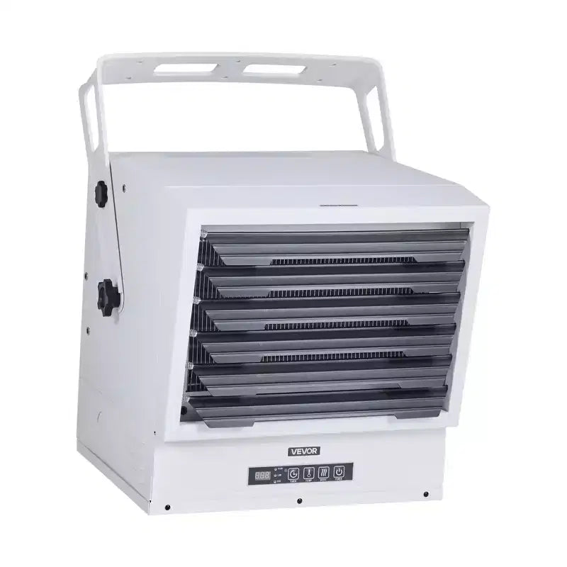 VEVOR Electric Garage Heater, 15000-Watt with 10 Hour Timer & Overheat Protection Wall/Ceiling Mounted Shop Heater, 240V White