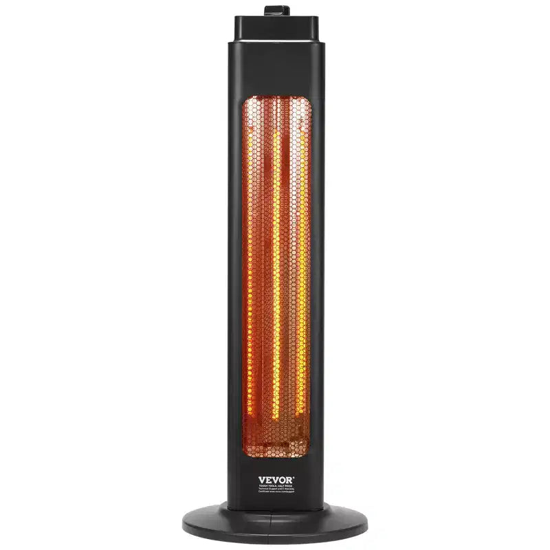 VEVOR Infrared Heater, 1500W Electric Space Heater with 3 Speeds & 24H Timer & Multiple Security Protections, Indoor/Outdoor ,Black