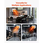 Chauffage de garage électrique VEVOR, 5000 W (2500/5000 W), chauffage d'atelier à montage au plafond, 2 réglages, protection contre la surchauffe et flux transversal silencieux, 240 V, blanc