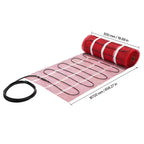 Système de tapis chauffant électrique auto-adhésif VEVOR, 8,4 m² (90 pi²), 120 V, avec thermostat intelligent et alarme, rouge