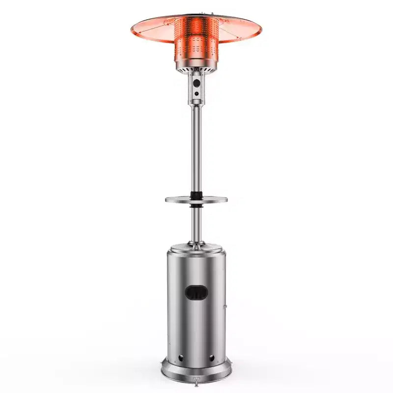 48,000 BTU Propane Patio Heater,Outdoor Heater with Wheels, Stainless Steel Table & Safety Auto Shut-Off