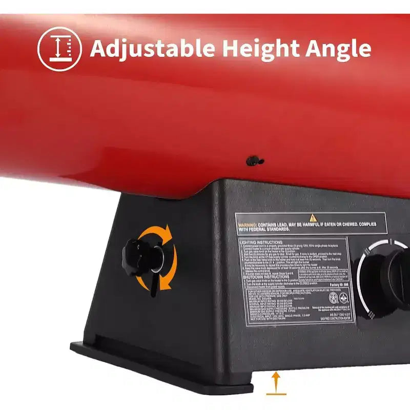 Chauffage au propane à air pulsé de 60 000 BTU avec thermostat, chauffage d'appoint portable, tuyau de 10 pi avec régulateur inclus, idéal pour l'intérieur et l'extérieur