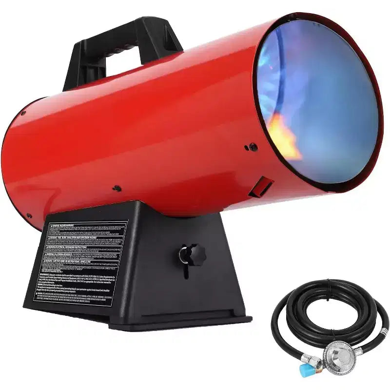 Chauffage au propane à air pulsé de 60 000 BTU avec thermostat, chauffage d'appoint portable, tuyau de 10 pi avec régulateur inclus, idéal pour l'intérieur et l'extérieur