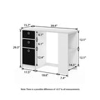 HOMLUX 39 Bureau d'ordinateur, de travail et d'étude avec 3 bacs de rangement et étagères ouvertes