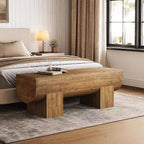 Banc d'entrée Lantine en bois massif 47, banc de bout de lit de ferme, banc d'entrée pour chambre à coucher, salon, couloir
