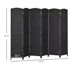 Paravent Pliant 6 Panneaux 1,7 m de Hauteur Écran d'Intimité Séparateur de Pièce Autoportant pour Bureau à Domicile