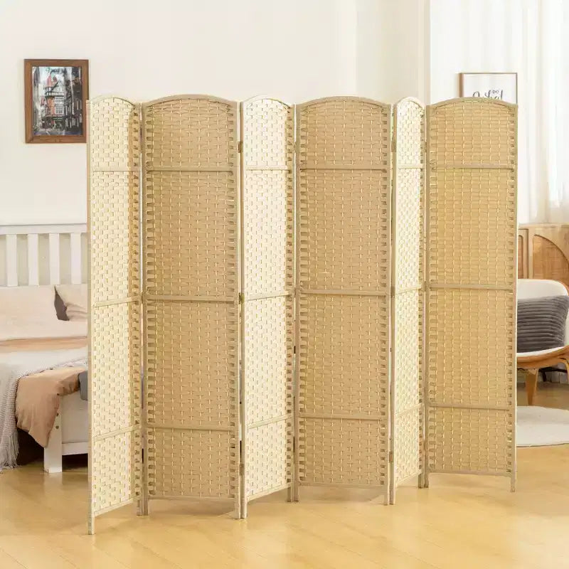 Paravent Pliant 6 Panneaux 1,7 m de Hauteur Écran d'Intimité Séparateur de Pièce Autoportant pour Bureau à Domicile