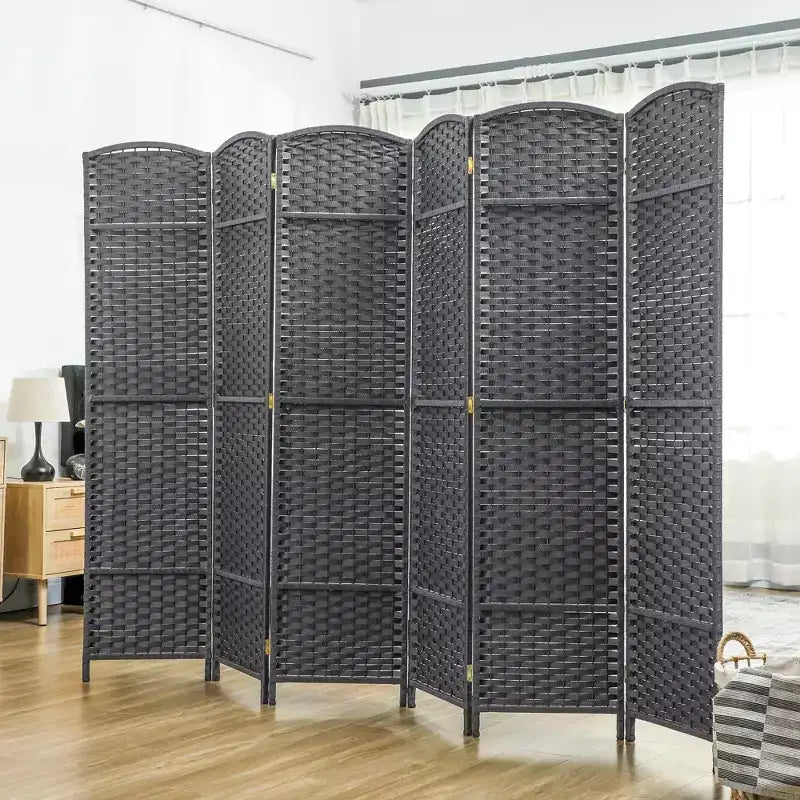 Paravent Pliant 6 Panneaux 1,7 m de Hauteur Écran d'Intimité Séparateur de Pièce Autoportant pour Bureau à Domicile