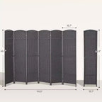 Paravent Pliant 6 Panneaux 1,7 m de Hauteur Écran d'Intimité Séparateur de Pièce Autoportant pour Bureau à Domicile