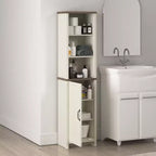 Meuble de salle de bain haut Galano avec étagères ouvertes en chêne noueux ivoire 15,6 L 11,6 P 63,7 H