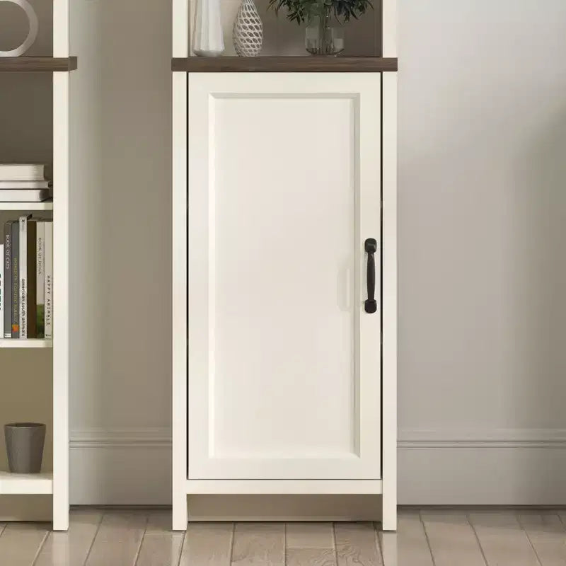 Meuble de salle de bain haut Galano avec étagères ouvertes en chêne noueux ivoire 15,6 L 11,6 P 63,7 H