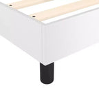 Cadre de lit en similicuir blanc, contreplaqué, bois manufacturé Grand lit