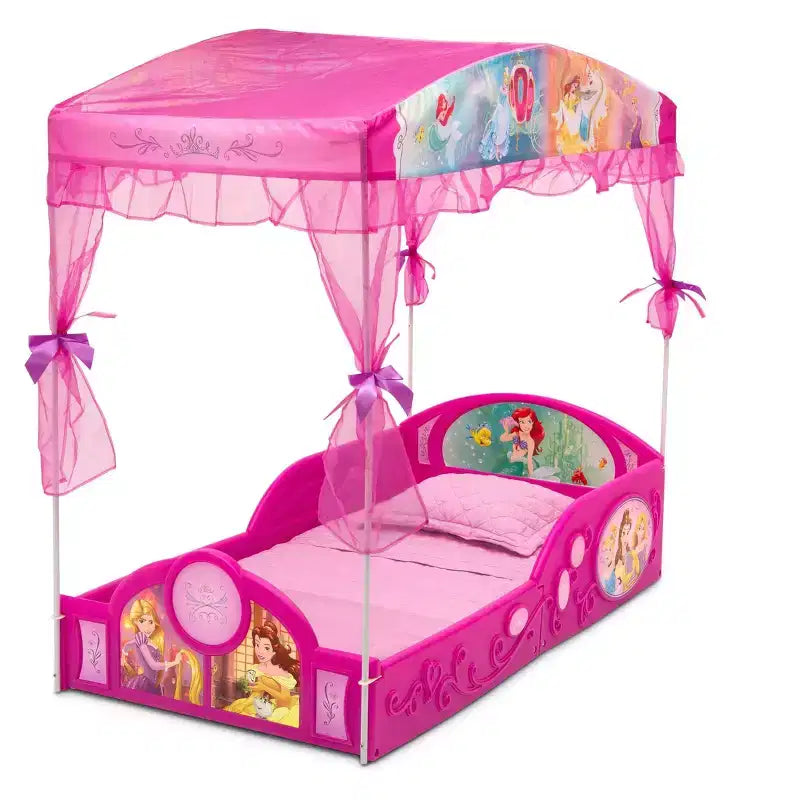 Lit pour tout-petits avec baldaquin La Princesse Disney, pour dormir et jouer