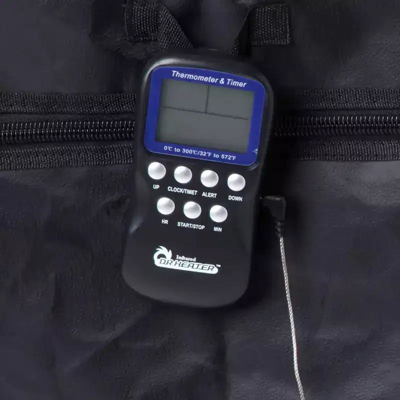 Chauffage portatif anti-punaises de lit DR. INFRARED HEATER DR-122, 2 niveaux, 18 pieds cubes, avec thermomètre et minuterie, noir