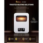 Radiateur infrarouge électrique DR. INFRARED HEATER DR-908W avec WiFi, système à double chauffage écoénergétique, 1500 W, montage mural bidirectionnel ou autoportant, blanc