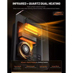 Radiateur infrarouge électrique DR. INFRARED HEATER DR-908W avec WiFi, système à double chauffage écoénergétique, 1500 W, montage mural bidirectionnel ou autoportant, blanc