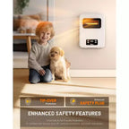 Radiateur infrarouge électrique DR. INFRARED HEATER DR-908W avec WiFi, système à double chauffage écoénergétique, 1500 W, montage mural bidirectionnel ou autoportant, blanc
