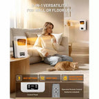 Radiateur infrarouge électrique DR. INFRARED HEATER DR-908W avec WiFi, système à double chauffage écoénergétique, 1500 W, montage mural bidirectionnel ou autoportant, blanc