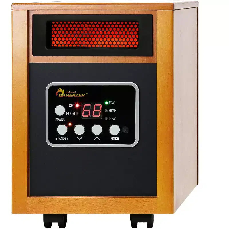 DR. INFRARED HEATER Electric Portable Space Heater, 1500-Watt, DR-968, Cherry