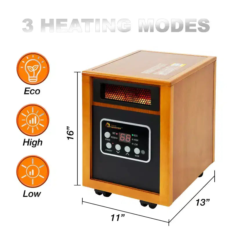 RADIATEUR ÉLECTRIQUE PORTATIF DR. INFRARED HEATER, 1500 watts, DR-968, Cerisier