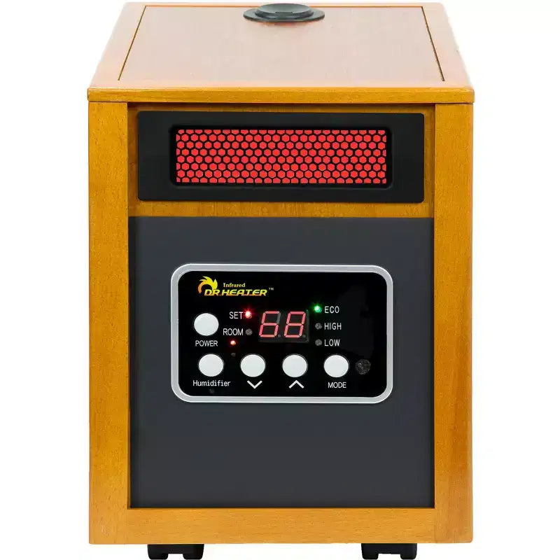 DR. INFRARED HEATER DR-968H Electric Portable Space Heater with Humidifier, 1500W, Cherry
