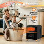 Chauffage hybride à double système de chauffe DR. INFRARED HEATER DR-978, 1500 W avec télécommande, noir