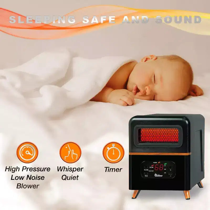 Chauffage hybride à double système de chauffe DR. INFRARED HEATER DR-978, 1500 W avec télécommande, noir
