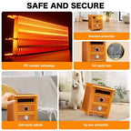 CHAUFFAGE INFRAROUGE PORTABLE DR. INFRARED HEATER DR-999 avec design table de chevet, meuble de qualité ébénisterie, télécommande, 1500 W, cerisier