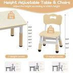 Table et 2 chaises réglables en hauteur pour enfants - Plateau graffiti, design antidérapant - Parfait pour les tout-petits en garderie à domicile et en maternelle