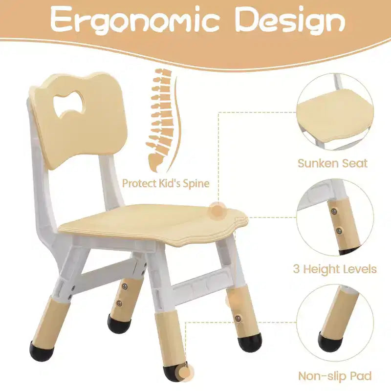 Table et 2 chaises réglables en hauteur pour enfants - Plateau graffiti, design antidérapant - Parfait pour les tout-petits en garderie à domicile et en maternelle