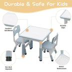 Table et 2 chaises réglables en hauteur pour enfants - Plateau graffiti, design antidérapant - Parfait pour les tout-petits en garderie à domicile et en maternelle