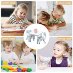 Table et 2 chaises réglables en hauteur pour enfants - Plateau graffiti, design antidérapant - Parfait pour les tout-petits en garderie à domicile et en maternelle