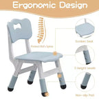 Table et 2 chaises réglables en hauteur pour enfants - Plateau graffiti, design antidérapant - Parfait pour les tout-petits en garderie à domicile et en maternelle
