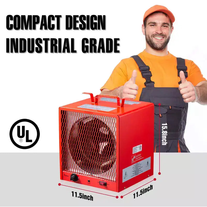 CHAUFFAGE INDUSTRIEL ÉLECTRIQUE DR. INFRARED HEATER DR-988, 240V, 5600W, Thermostat 3-45°C, Portable, Montage mural ou au plafond, Rouge