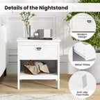 Costway Lot de 2 tables d'appoint à 2 niveaux avec tiroir et étagère ouverte de rangement à 2 niveaux pour chambre à coucher