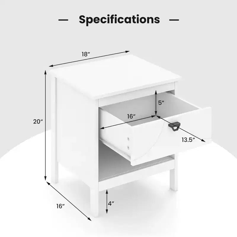 Costway Lot de 2 tables d'appoint à 2 niveaux avec tiroir et étagère ouverte de rangement à 2 niveaux pour chambre à coucher