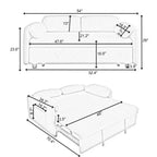 TUYOHW Canapé convertible moderne 54 pouces, lit de jour en velours avec poches de rangement, causeuse rétractable 2 en 1 pour salon, petits espaces