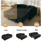 TUYOHW Canapé convertible moderne 54 pouces, lit de jour en velours avec poches de rangement, causeuse rétractable 2 en 1 pour salon, petits espaces