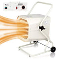 DR. INFRARED HEATER DR-910M, 240V 10000W Heavy-Duty Hardwired Shop Garage Heater with Cart and Adjustable Thermostat, White