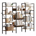 COZONY 3-Column Bookcase with Adjustable Shelves, Modern Storage Bookcase for Living Room Office Bedroom